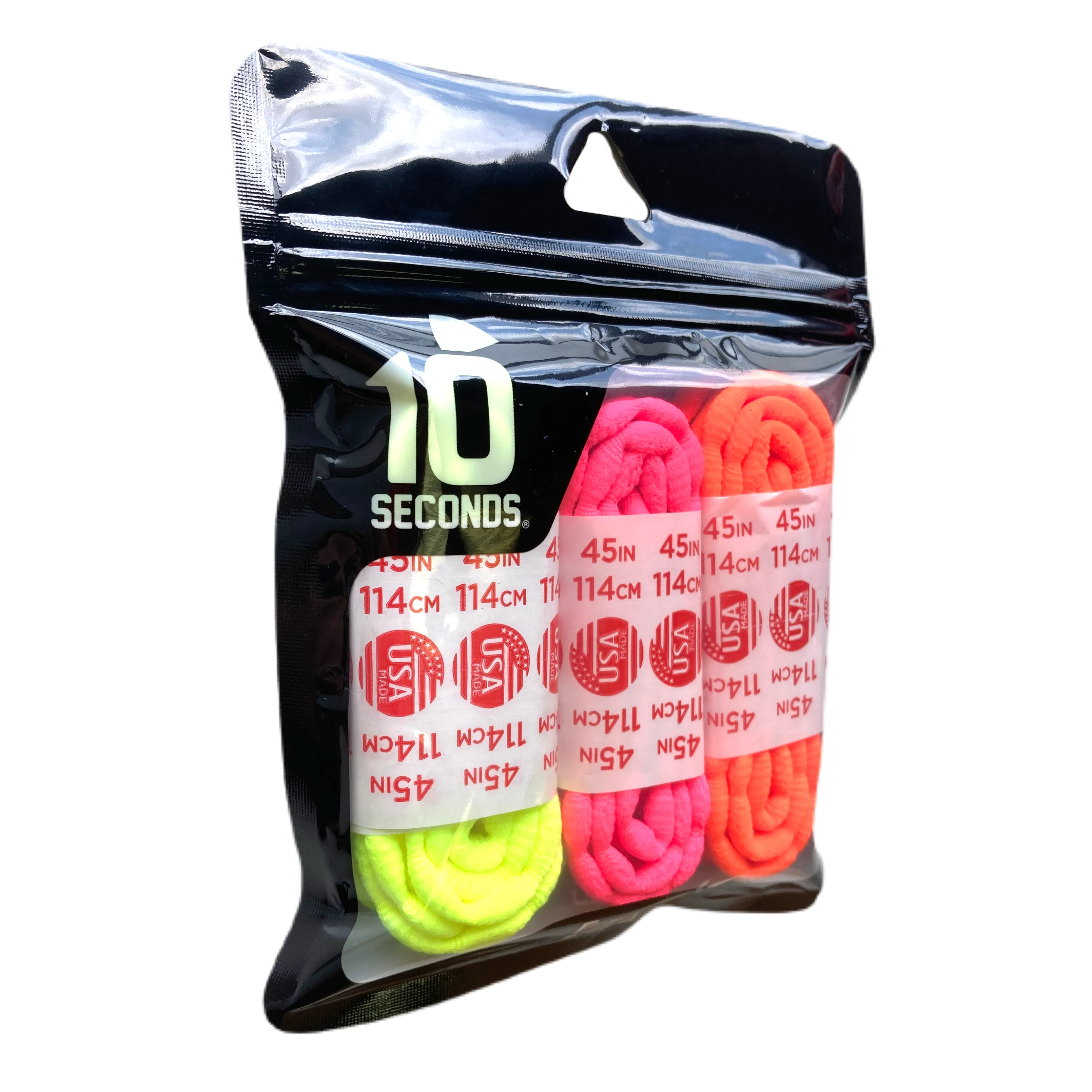 10 Seconds® Athletic Bubble Laces | Neon Yellow/Neon Pink/Neon Orange Multi-Pack