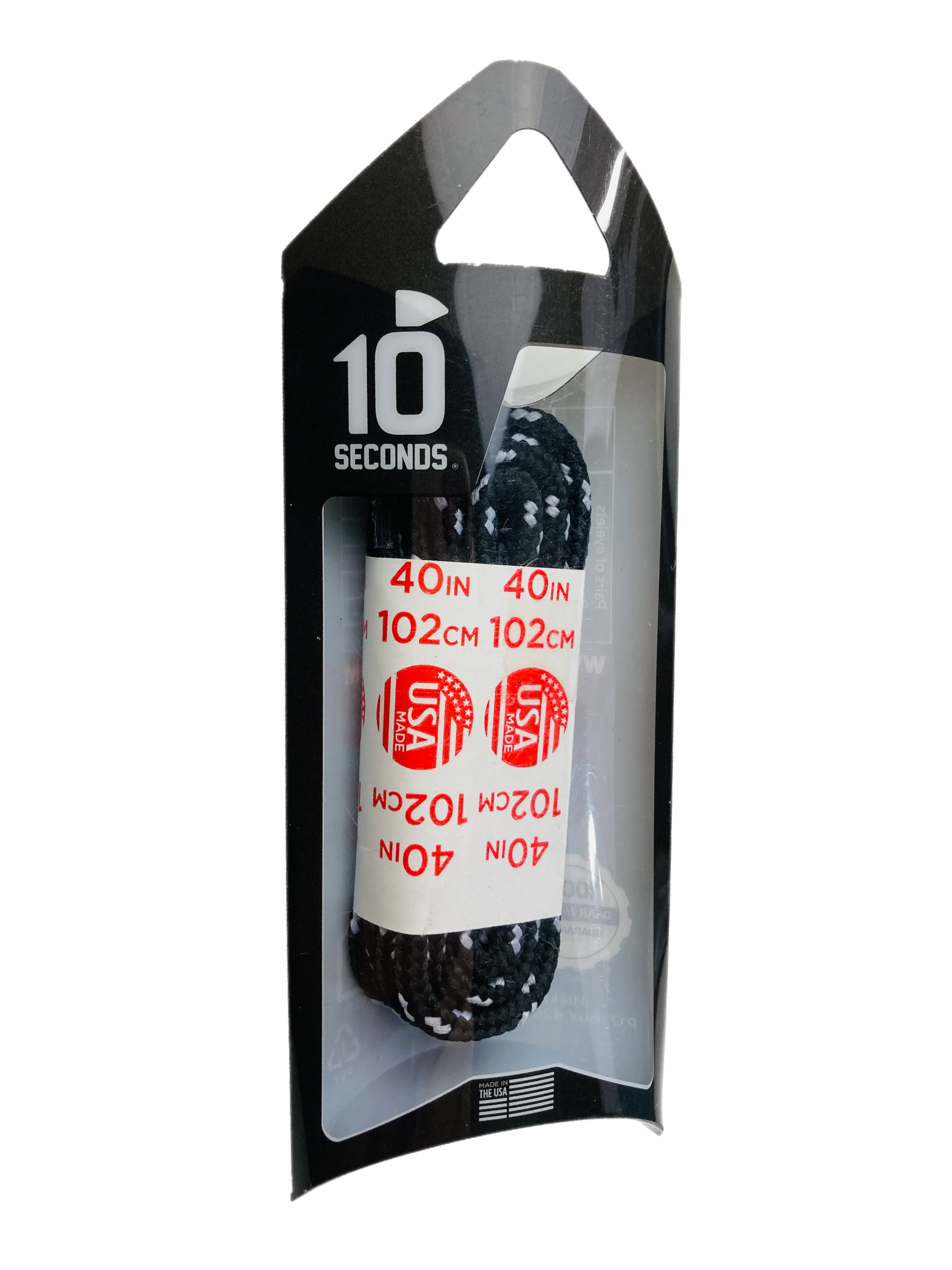 10 Seconds ® Athletic Round Laces | Black/Silver