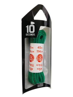 10 Seconds ® Athletic Round Laces | Kelly Green