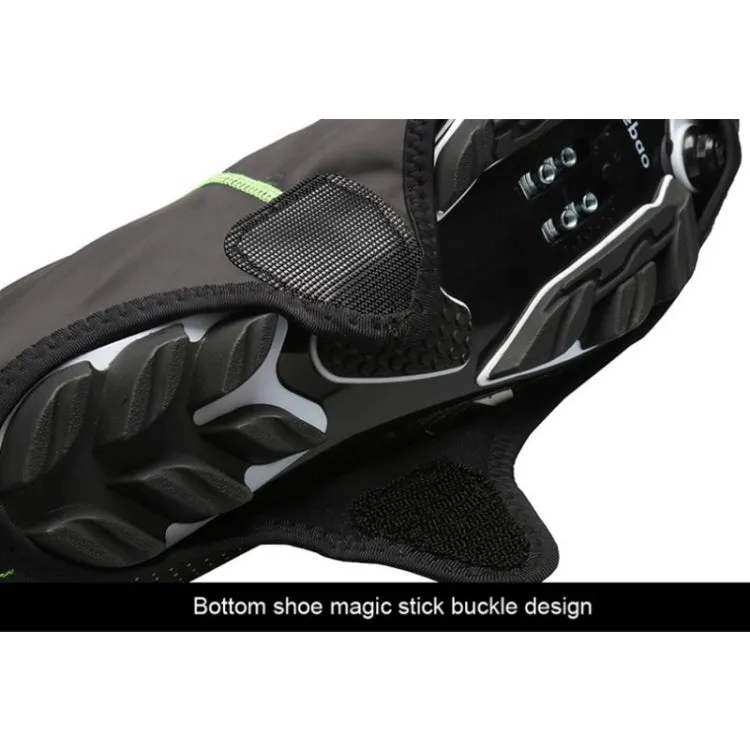 Bicycle Sports Outdoor Cycling Shoe Cover Winter Warm Windproof Waterproof Shoe Cover PU Shoe Cover Cycling Equipment, Size: L(Black Gray)