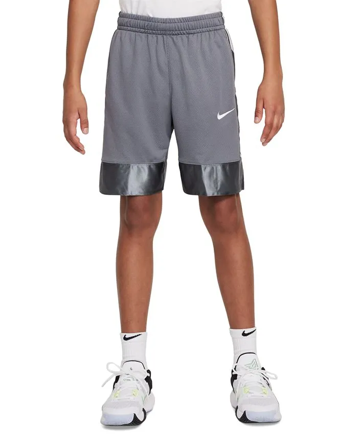 Big Boys Elite Dri-FIT Nike Basketball Shorts, Gray