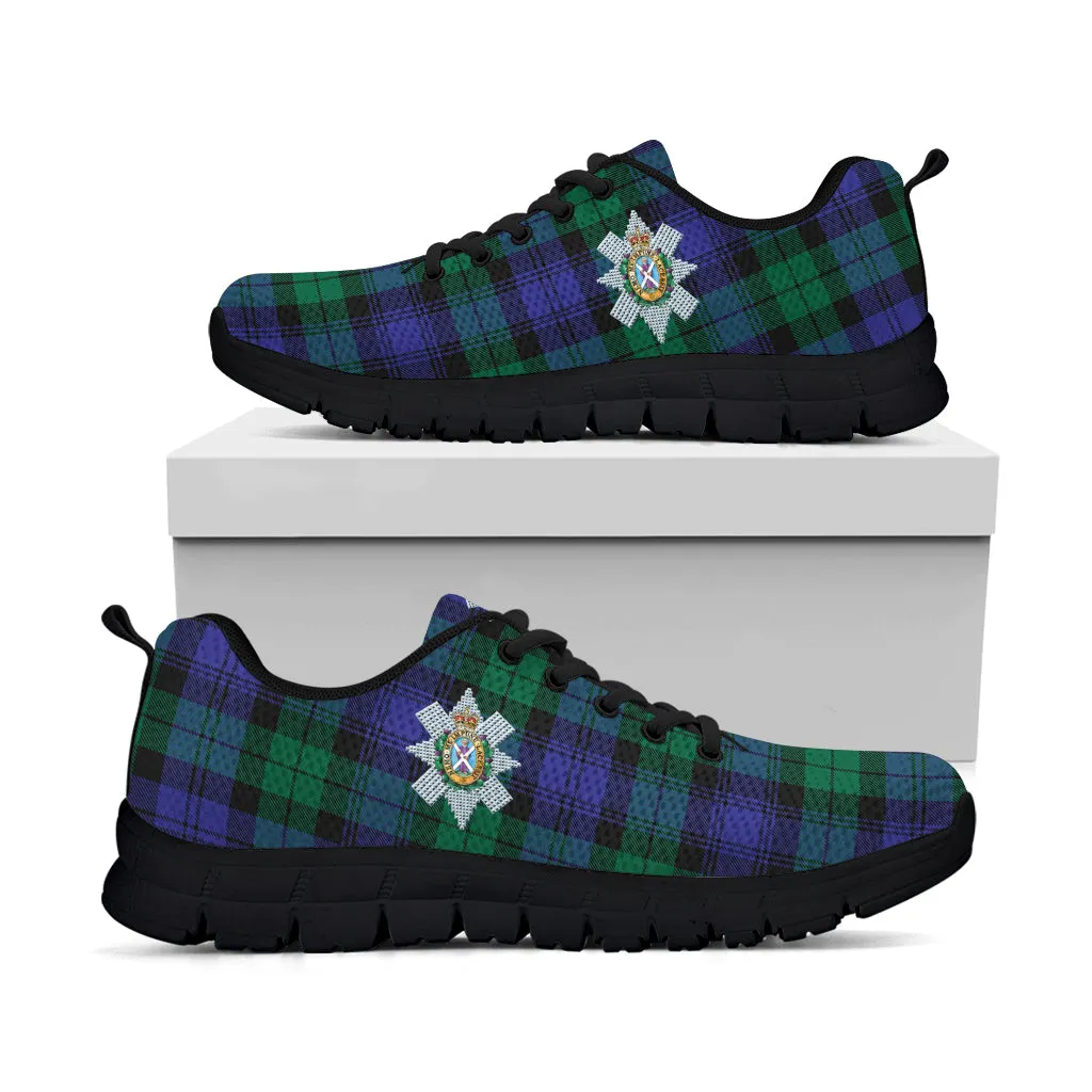 Black Watch Modern Tartan Sneakers with Family Crest