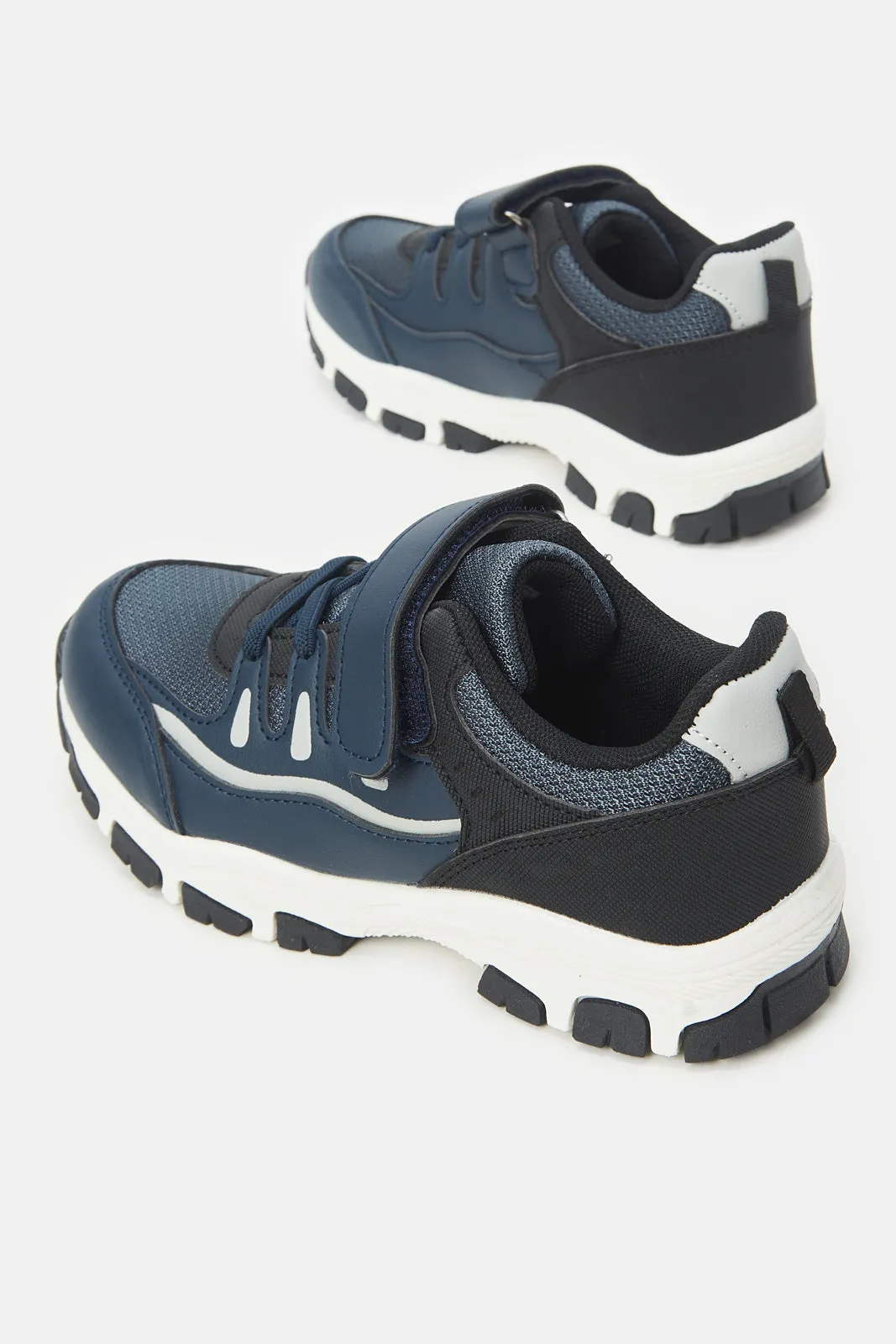 Boys Navy Velcro Trekker Shoes