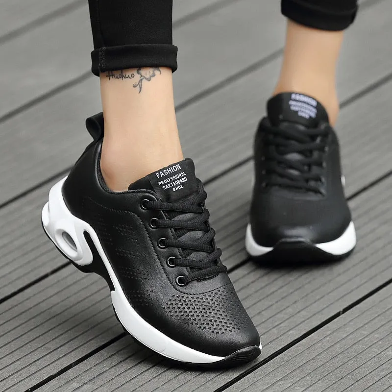 Breathable Mesh Comfort Jogging Air Cushion Lace Up Ladies Fashion Running Outdoor Sports Sneakers Shoes