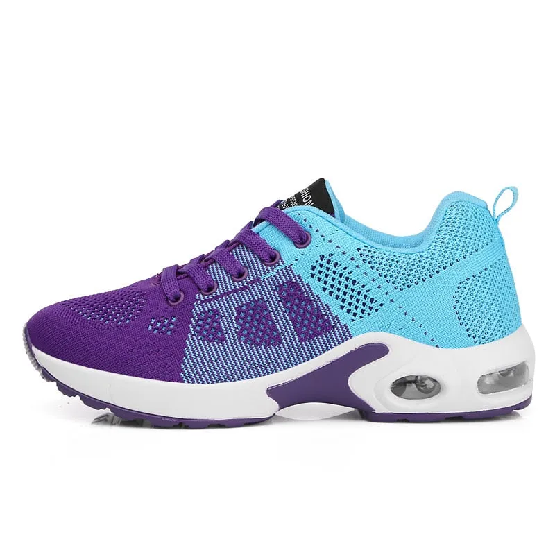 Breathable Mesh Comfort Jogging Air Cushion Lace Up Ladies Fashion Running Outdoor Sports Sneakers Shoes