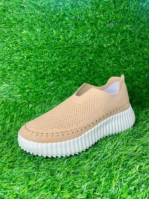 Corkys Walk With Me Slip On Sneaker in Camel