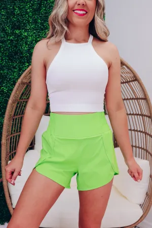 Cross Fit Active Shorts - Neon Green