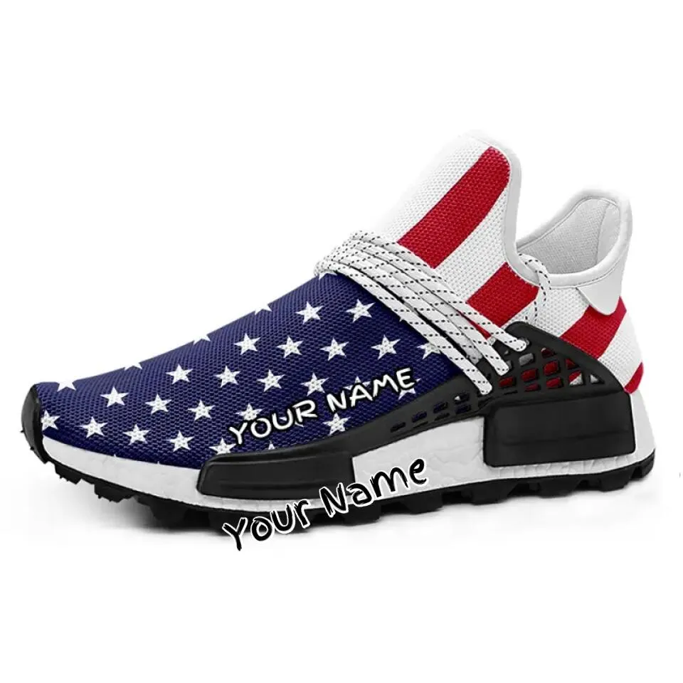 Custom WH, USA Flag Sneakers, Personalized Shoes, Printed Shoes, WH-B06000