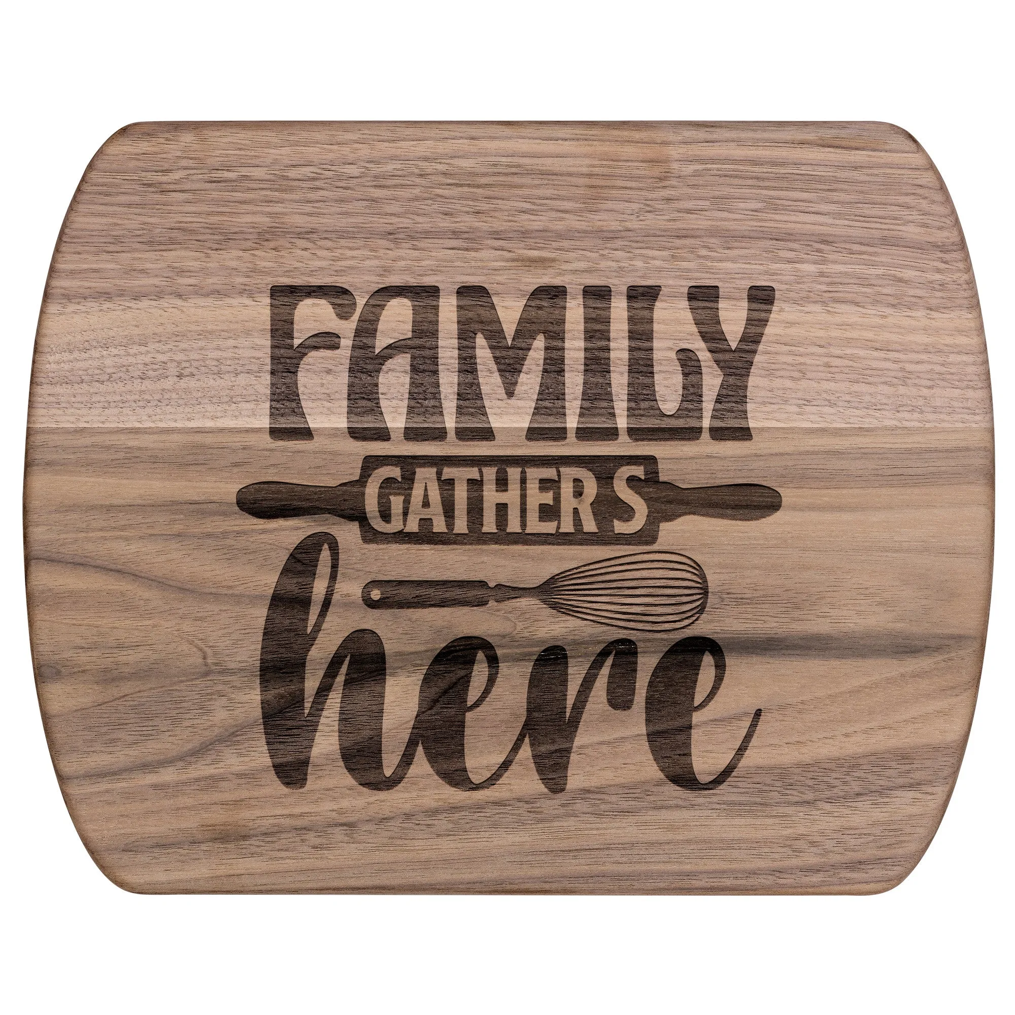 Family Gathers Here Cutting Board