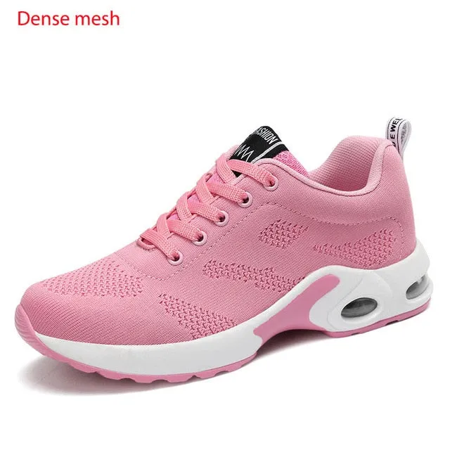 Fashion Lightweight Outdoor Sports Shoes Breathable Mesh Comfort Air Cushion Lace Up Running Shoes Sneakers