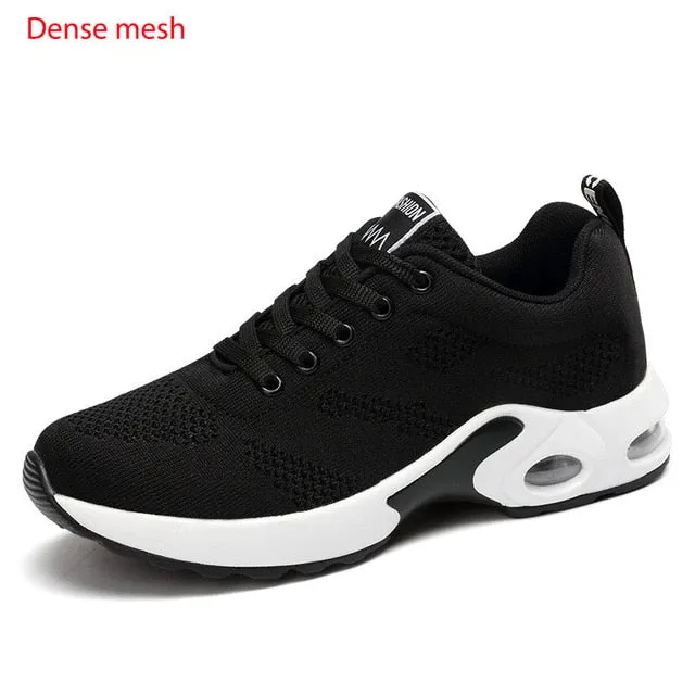 Fashion Lightweight Outdoor Sports Shoes Breathable Mesh Comfort Air Cushion Lace Up Running Shoes Sneakers