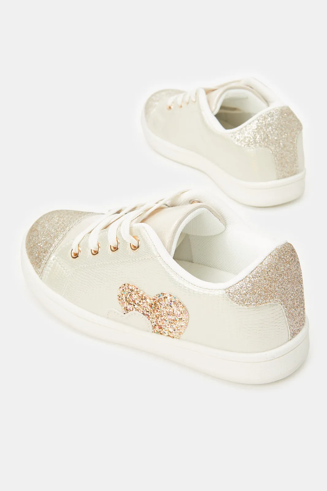 Girls Gold Glitter Sneaker