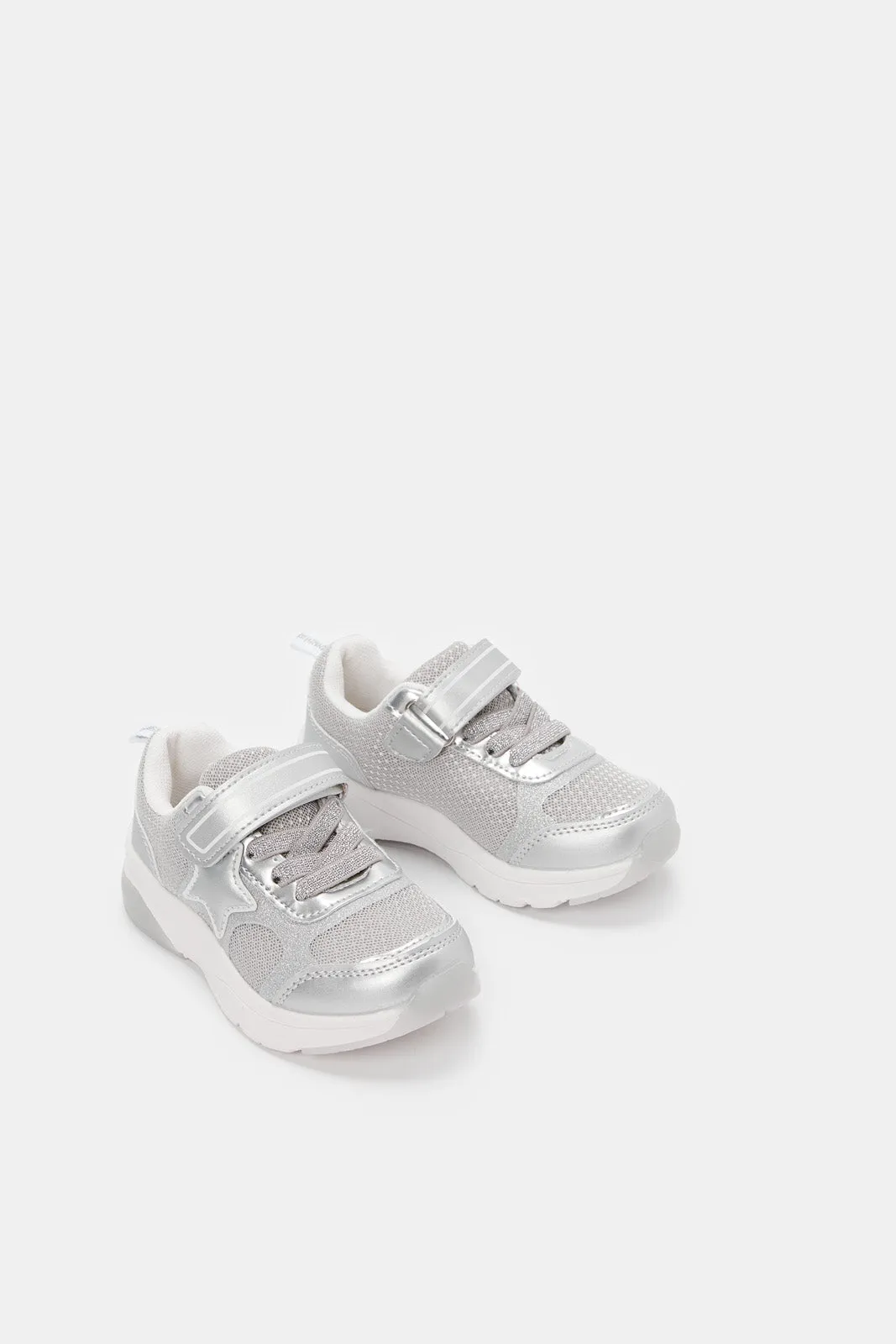 Girls Grey Star Trim Sneaker