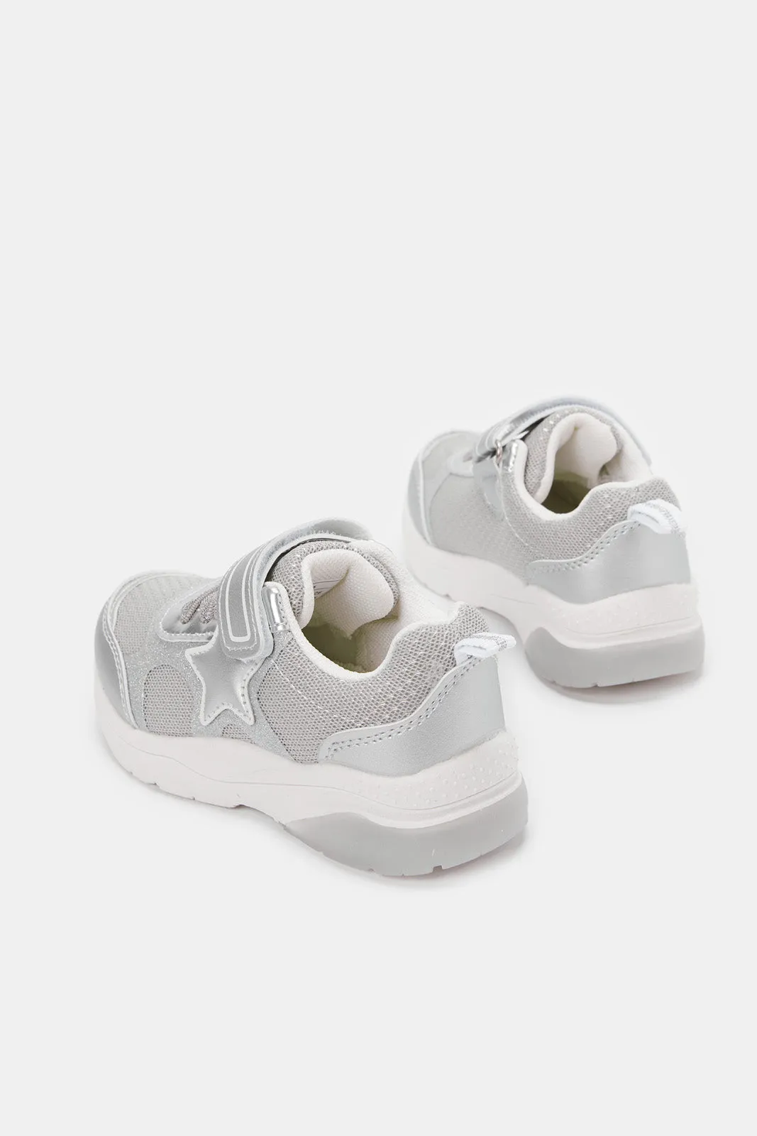 Girls Grey Star Trim Sneaker