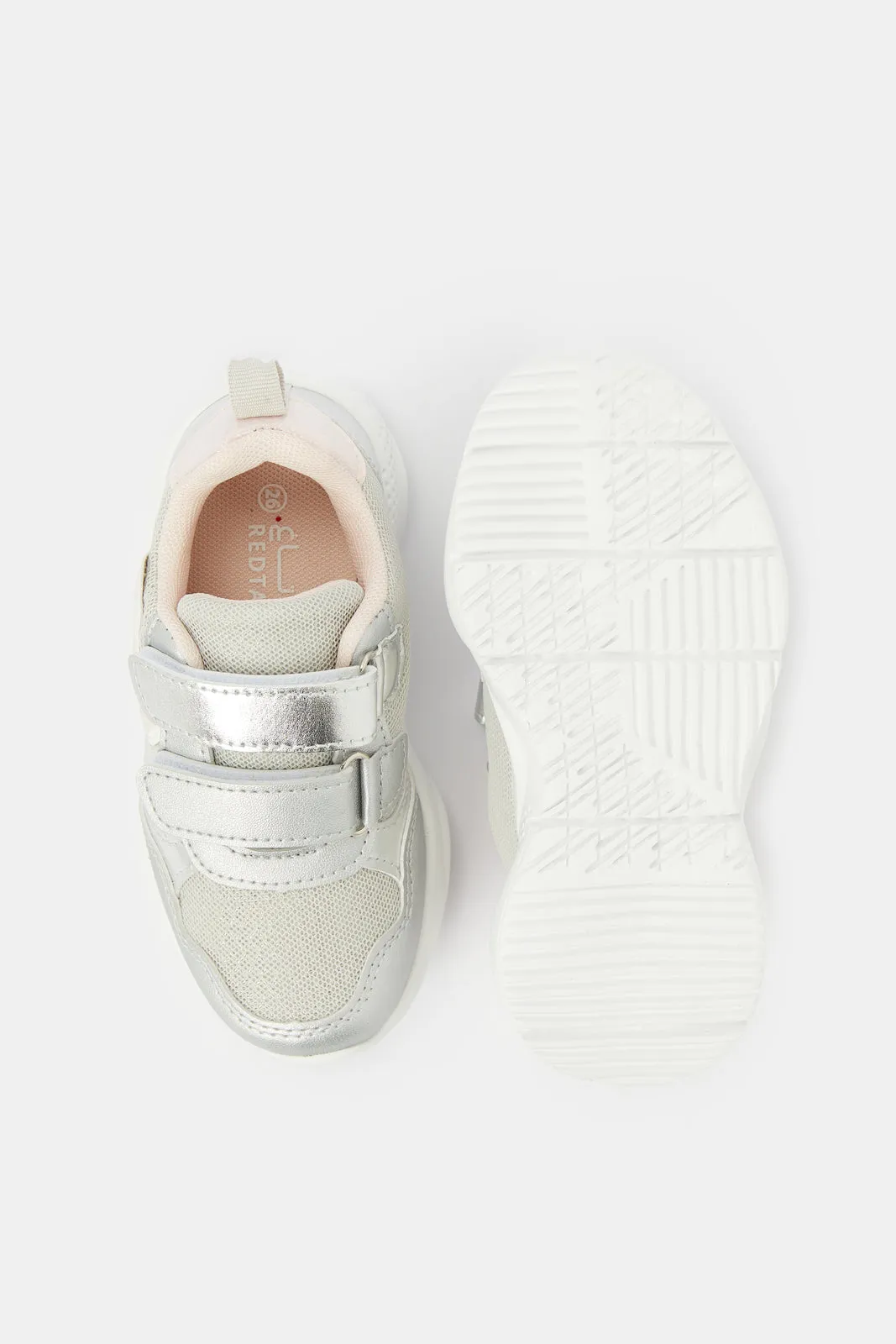 Girls Sliver Bow Trim Sneaker