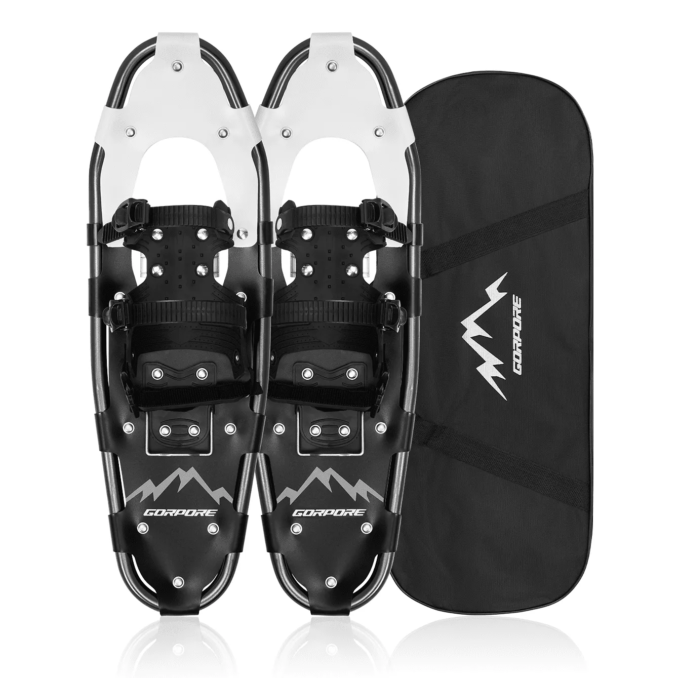 GORPORE 3-in-1 Xtreme Lightweight All Terrain Snowshoes for Men Women Youth Kids, with Trekking Poles and Free Snowshoe Bag, 21"/25"/30"