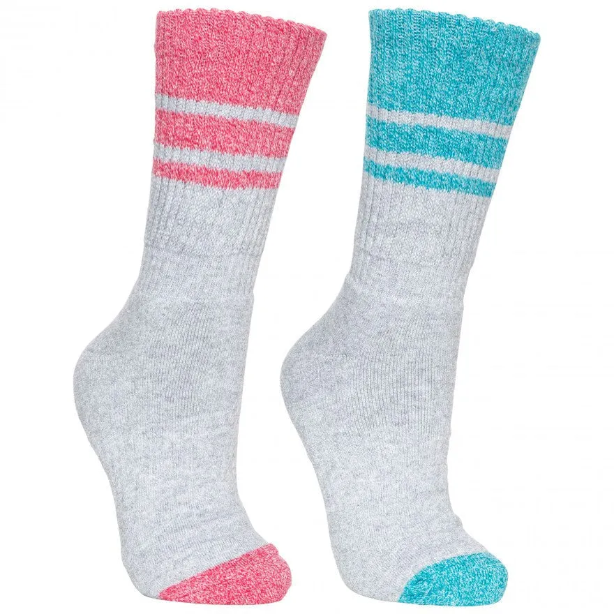 Hadley Womens Hiking Socks 2 Pack - Raspberry / Marine Marl