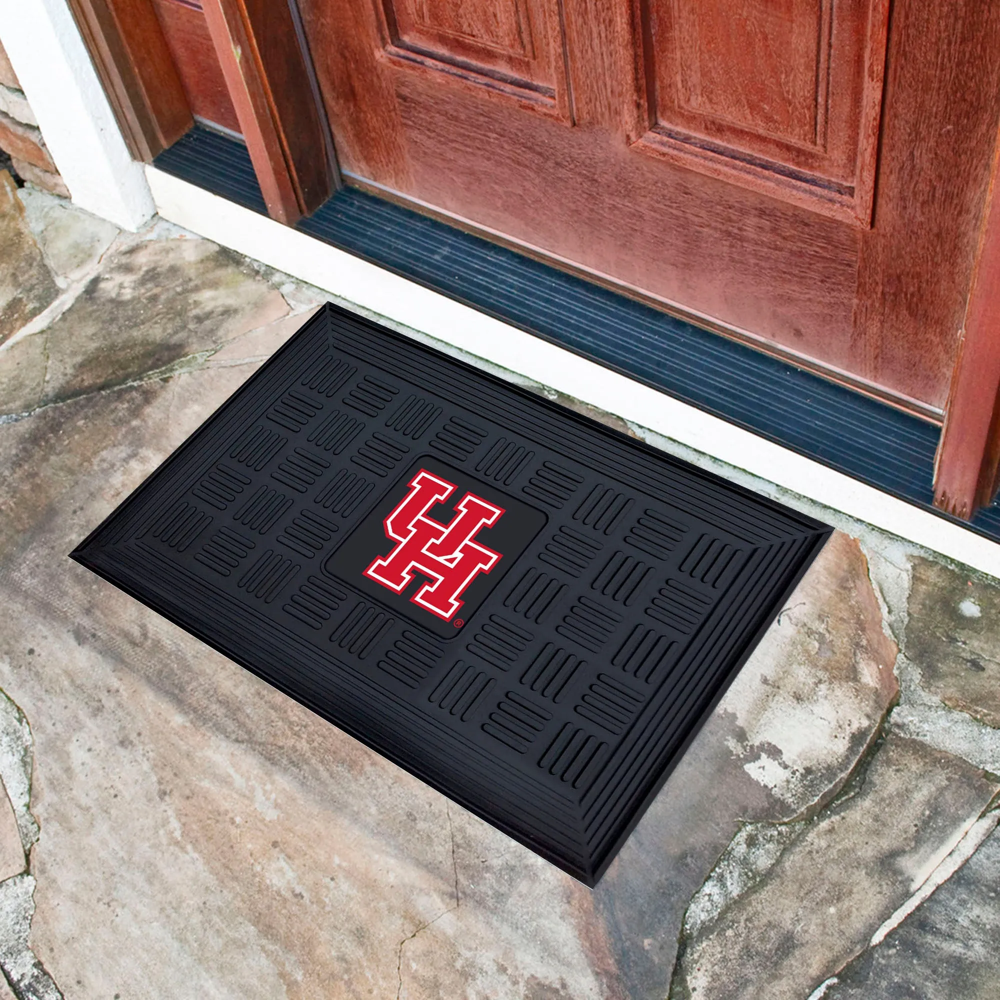 Houston Cougars Heavy Duty Vinyl Medallion Door Mat - 19.5in. x 31in.