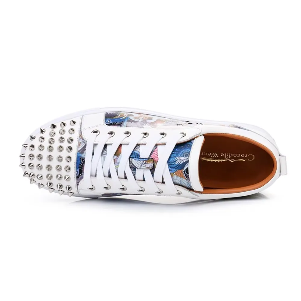 LuxeLeather Exotic Lace-up Sneakers