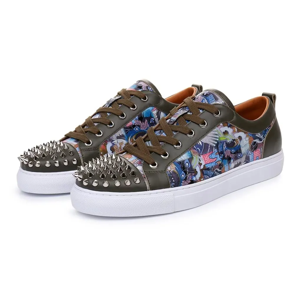 LuxeLeather Exotic Lace-up Sneakers