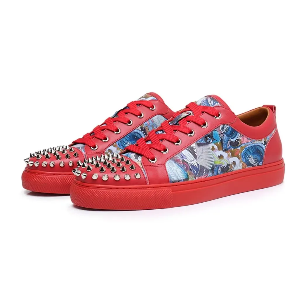 LuxeLeather Exotic Lace-up Sneakers