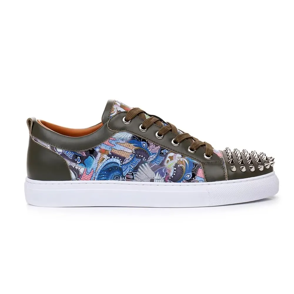 LuxeLeather Exotic Lace-up Sneakers