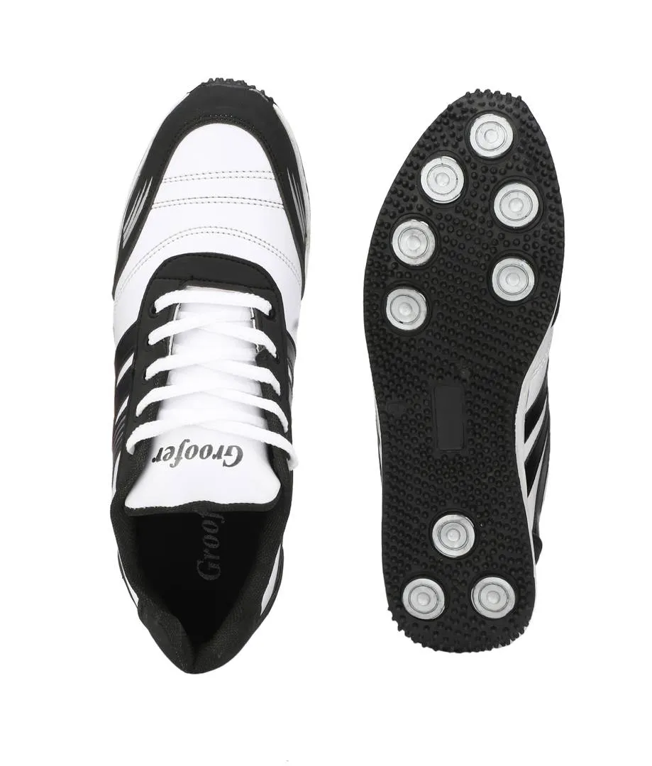 Men's White And Black Running Shoes