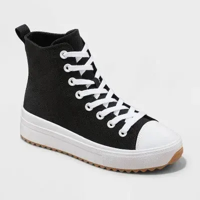 New - Wild Fable Women's High-Top Canvas Casual Sneakers Memory Foam Insole Lace-Up