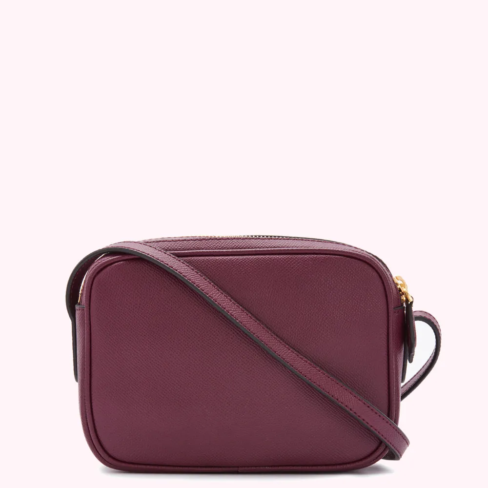 PLUM LEATHER COLE CROSSBODY BAG