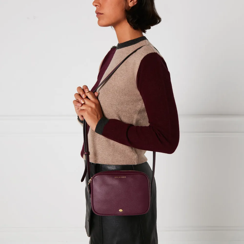 PLUM LEATHER COLE CROSSBODY BAG