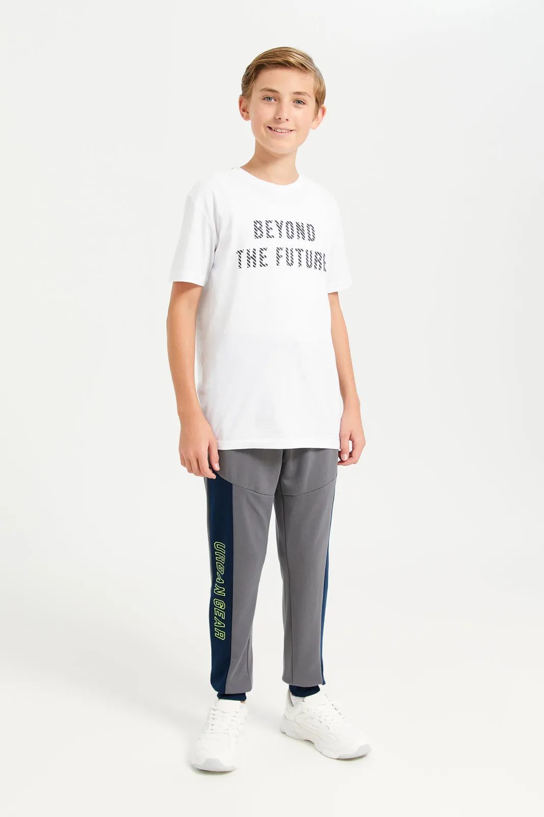 Senior Boys Grey Heat Seal Cut And Sew Active Pants