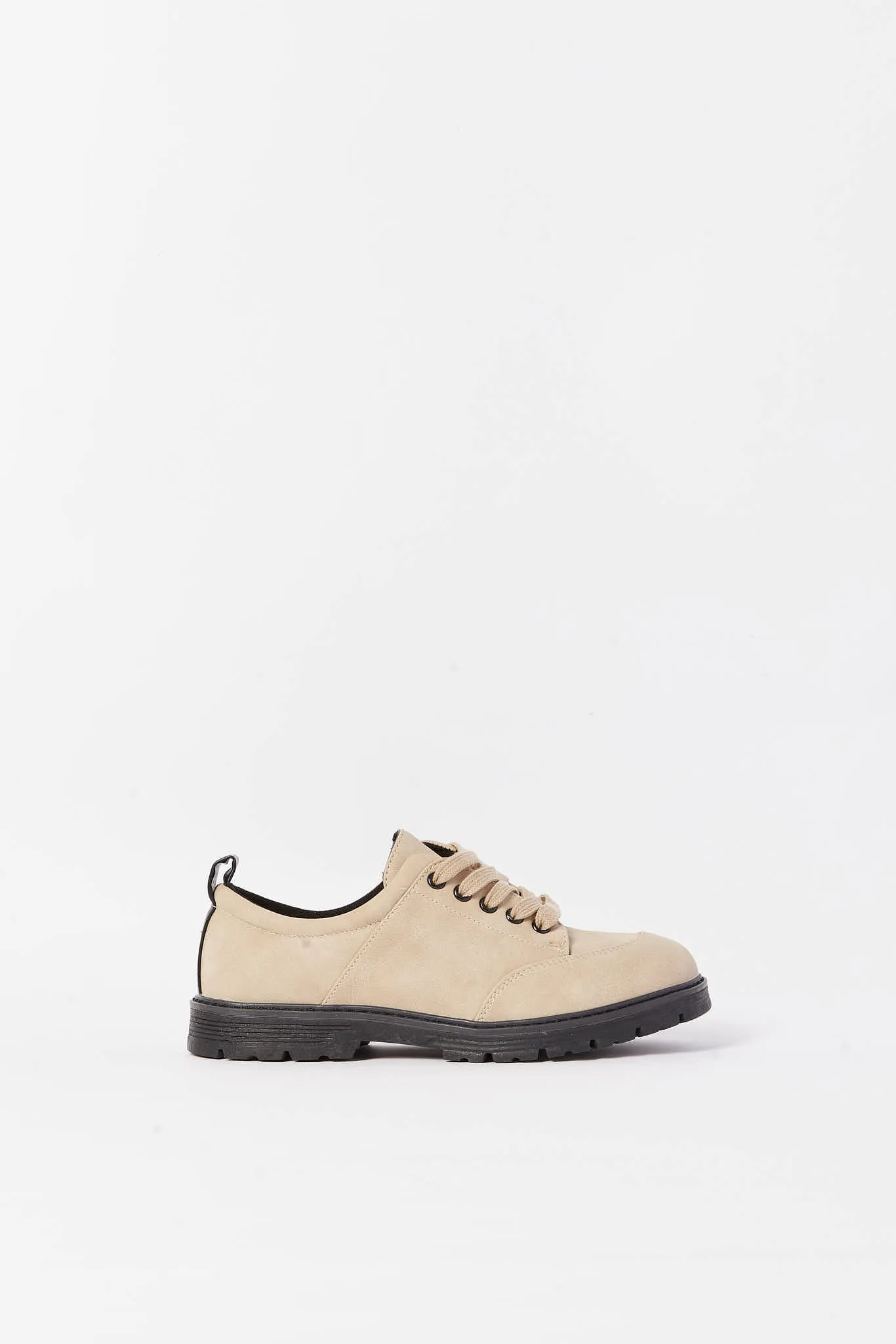 Senior Girls Beige Lace-Up Brogue