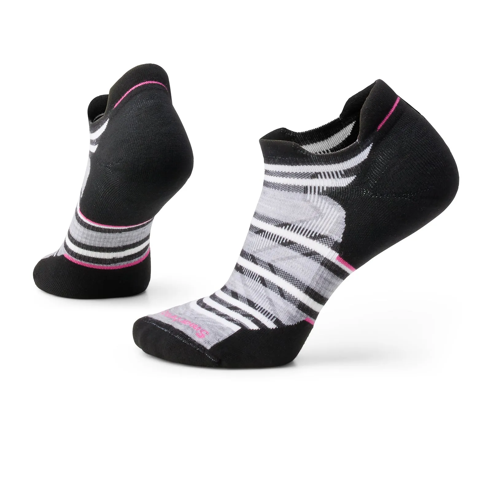 Smartwool Run Targeted Cushion Stripe Low Ankle Sock (Women) - Athletic Black