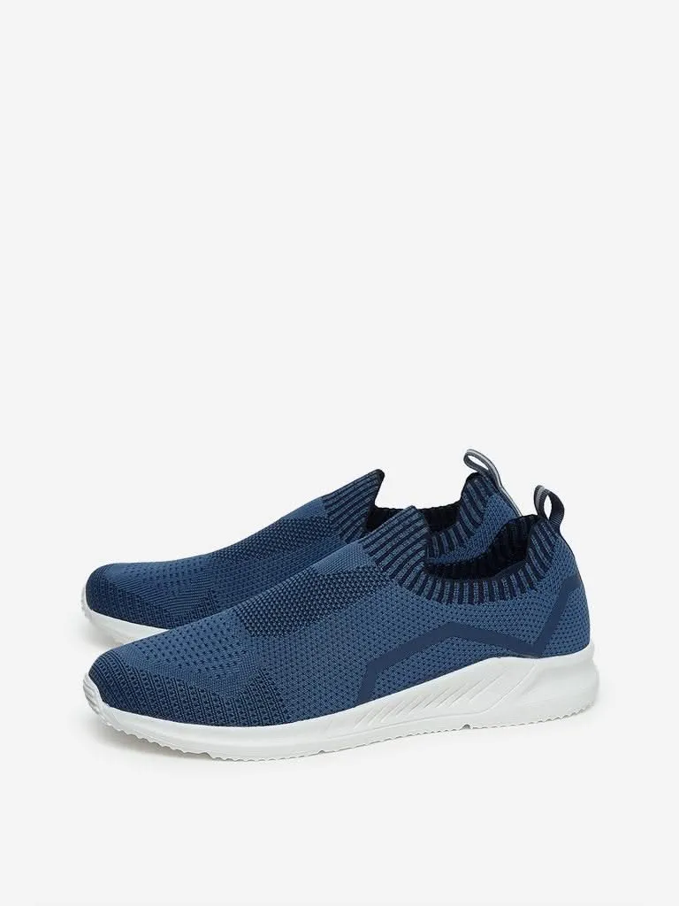 SOLEPLAY Blue Knit Slip-On Sneakers