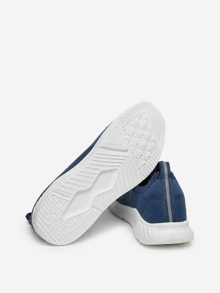 SOLEPLAY Blue Knit Slip-On Sneakers