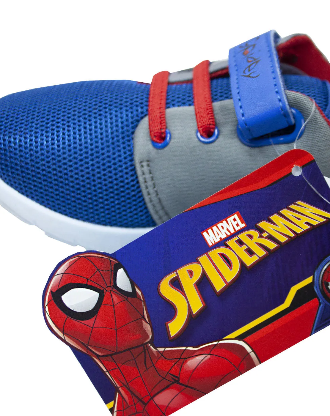 Spider-Man Boy's Kids Casual Grey Blue Trainer Shoes Footwear