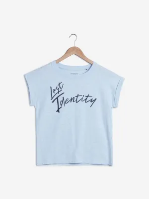 Studiofit Aqua Text Print T-Shirt