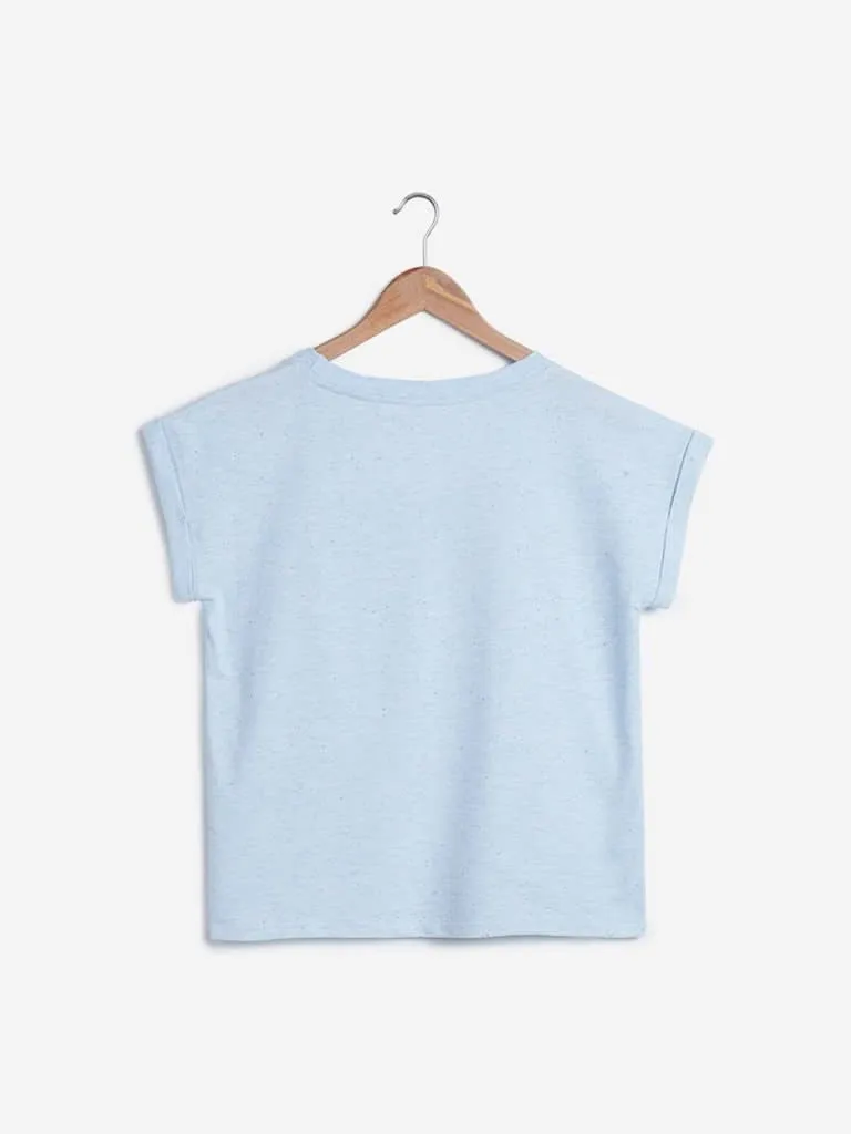 Studiofit Aqua Text Print T-Shirt