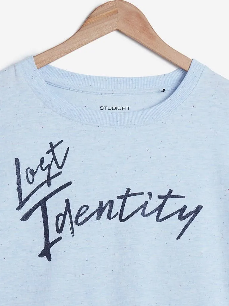 Studiofit Aqua Text Print T-Shirt