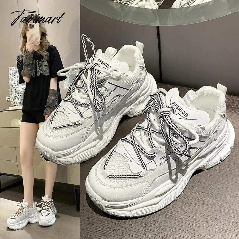 Tavimart New Spring Autumn Women Sneakers Women's Casual Shoes Fashion Chunky Sneakers Woman Thick Sole Sport Jogging Shoes