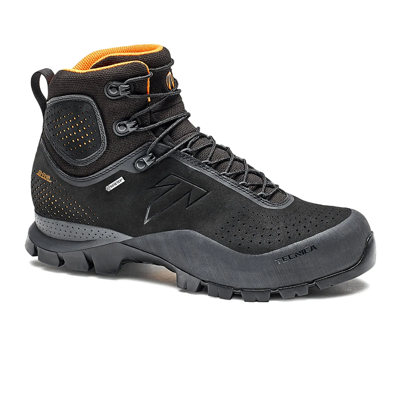 Tecnica Forge GTX Mid Hiking Boot (Men) - Black/Orange Leather