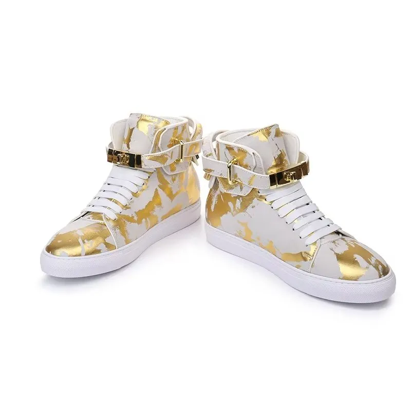 Urban Graffiti Chic Cow Leather High Tops