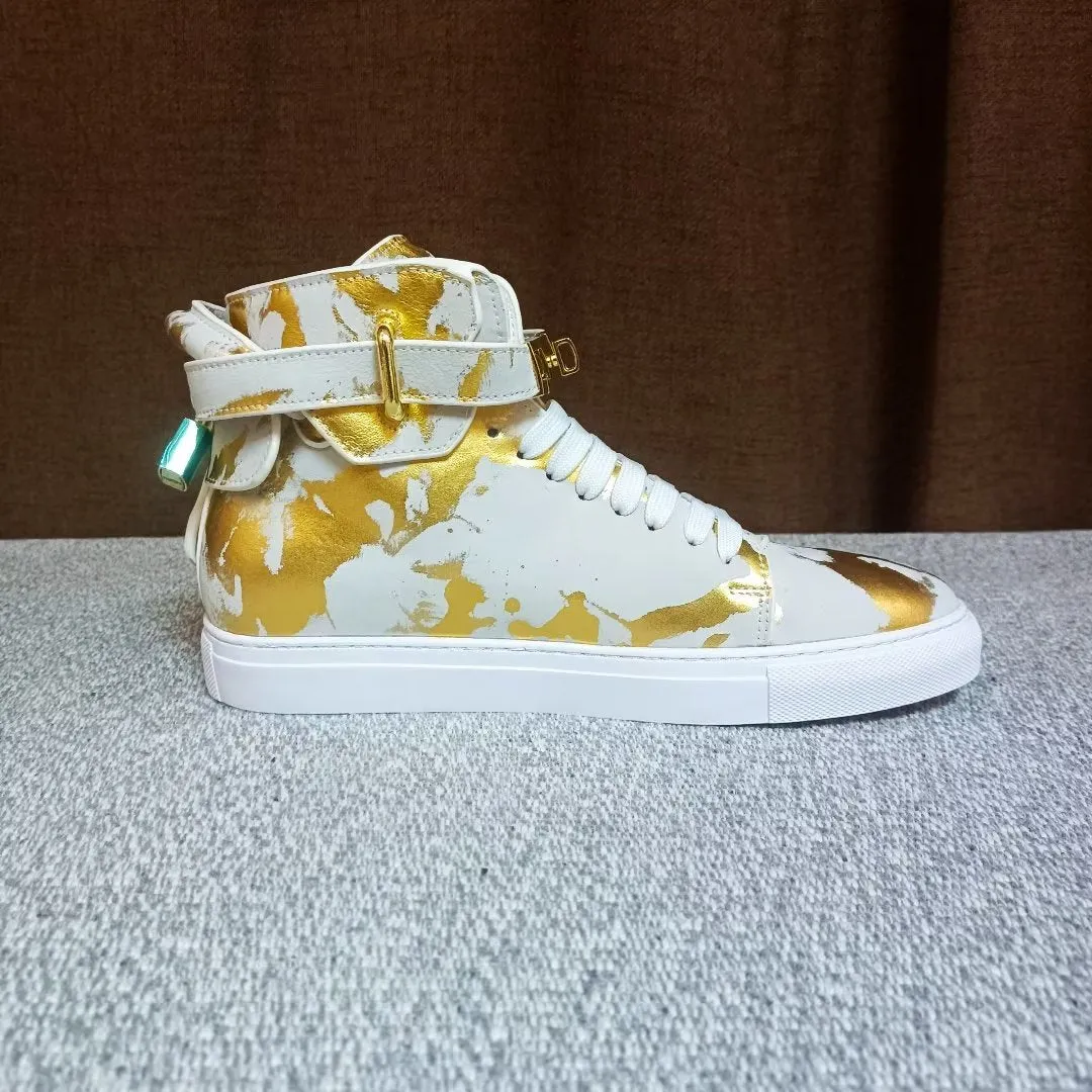 Urban Graffiti Chic Cow Leather High Tops