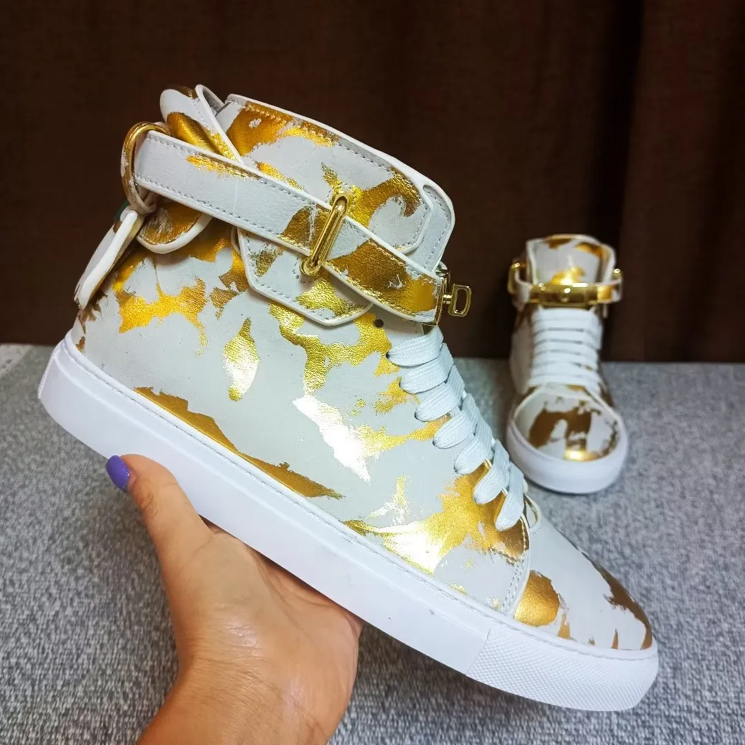 Urban Graffiti Chic Cow Leather High Tops