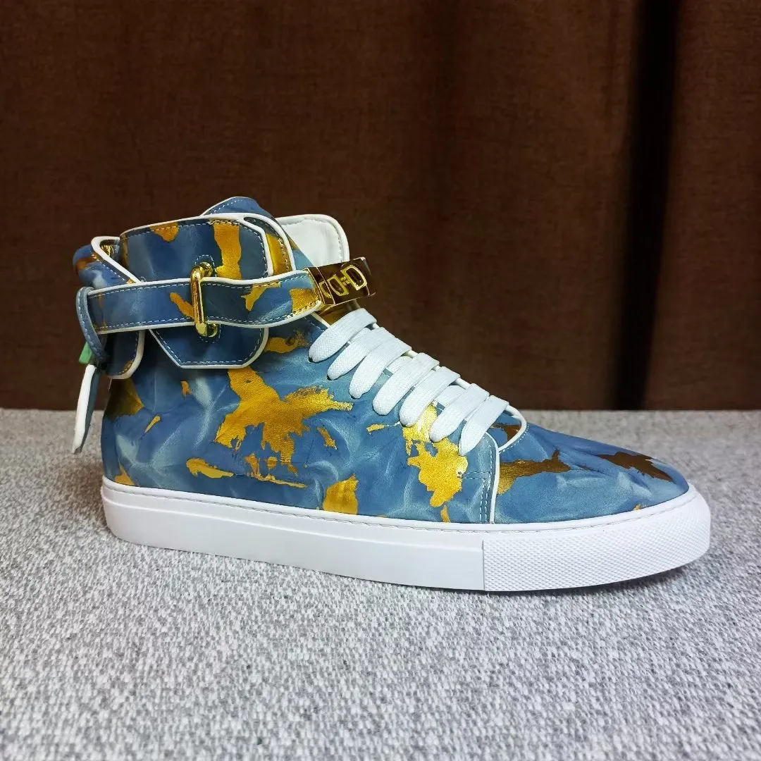 Urban Graffiti Chic Cow Leather High Tops