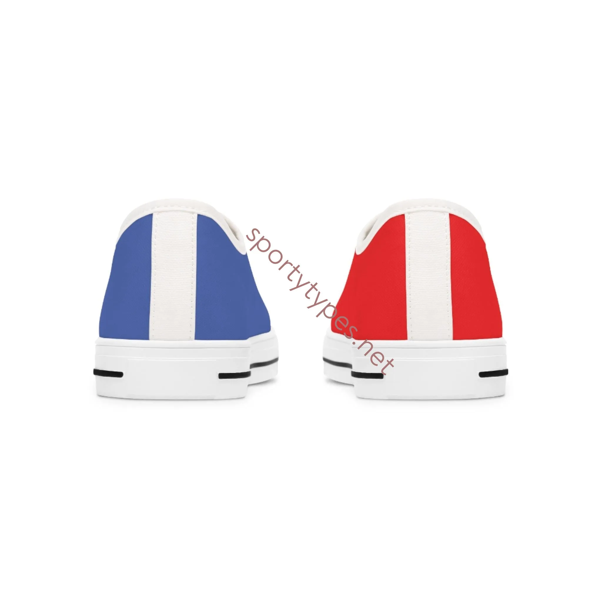 Women's Red & Blue Mismatched Low Top Sneakers